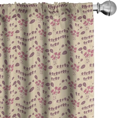 ABAKUHAUS – 2-delige gordijnset, microvezel, halfverduisterend, beige