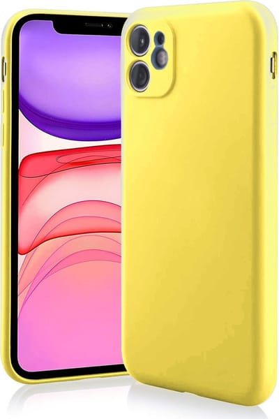 ShieldCase Siliconen hoesje met camera bescherming geschikt voor Apple iPhone 11 - geel - Flexibele en Schokbestendige Case - Krasbestendige Silicone Cover - Luxe Silicone Accessoire - Zacht en Stijlvol Telefoonhoesje