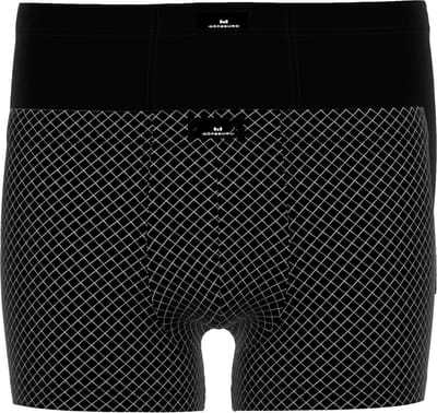 Gotzburg heren boxer normale lengte (2-pack) - zwart geruit
