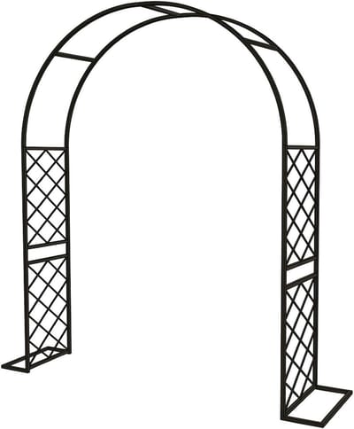 Rozenboog Metaal - Tuinboog Rankhulp - Planten Ondersteunen - Stabiele Structuur - 220 x 240 cm - Zwart