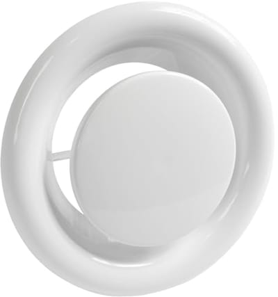 Rond Plaatventiel Ø150 mm voor Badkamer, Keuken en Kantoor - Wit Metaal Ventilatiesysteem