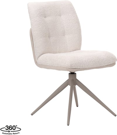 LABEL51 No Way Eetkamerstoel - Naturel - Superb - Taupe Metaal - Stoel - Normale eetkamerstoel