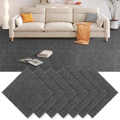 PromoHome 30 stuks zelfklevende tapijttegels 30x30cm, donkergrijs - voor kantoor, woonkamer, balkon, eenvoudig schoon te maken en geluidsreducerend