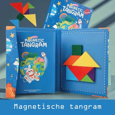 Tangram - Konijn - Magnetisch - Montessori – Vormenpuzzel – Boek – Kinderen – Peuters - Kleuters