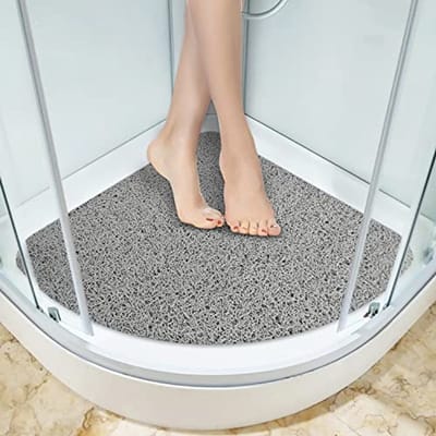 Antislip Hoekdouchemat met Afvoer - Waterdichte en Wasbare Badmat voor Veiligheid in Badkamer