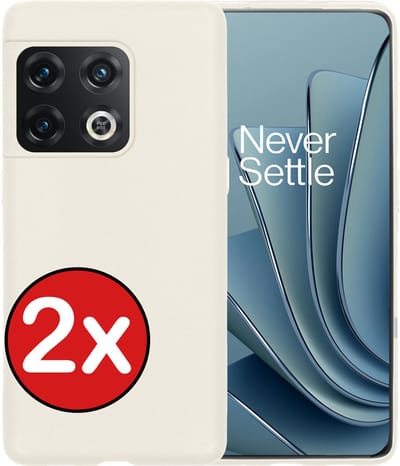 Hoesje - 2 Stuks - Geschikt voor OnePlus 10 Pro - Sterk & Shockproof - Telefoonhoes - Back Cover - Case Siliconen - Telefoon Hoes - Wit