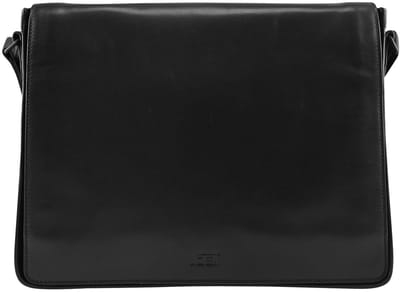 JOST Leren Schoudertas Laptoptas met laptopvak Aarhus Shoulder Bag Black Zwart