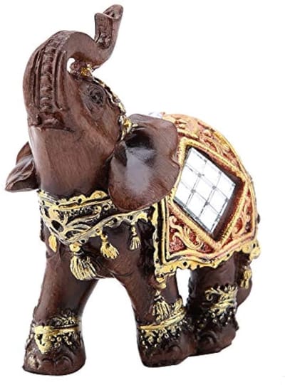 Dailygoods- Olifant Beeld - Hoogwaardige Hars - Olifantenfiguur - Decoratie voor Binnen - Feng Shui - Geluk Symbool - Grootte 14 x 14 cm - Beeldje