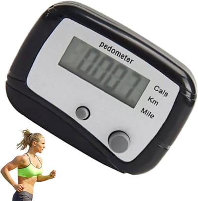 Stappenteller Clip - Kilometer teller - Dagelijkse Beweging - Eenvoudige Bediening - ca. 4.7 x 3.5 cm - Zwart
