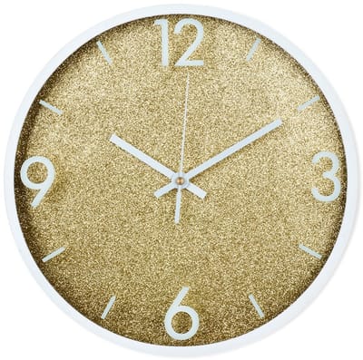 Vilde - Woonkamer Klok - Goud en Wit - Stijlvolle Wandklok - 29,5 cm - Glamourstijl