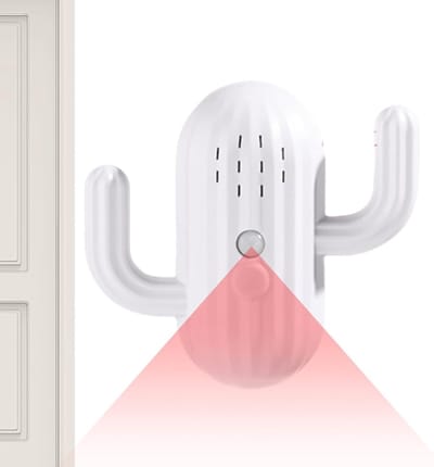 Draadloos Sensoralarm - Bewegingsmelder Spraakrecorder - Huisbeveiliging Herinnering - Opneembare Spraakberichten - 11 x 10.2 cm - Wit