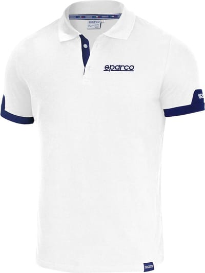 Sparco Corporate Poloshirt - Wit/Marineblauw/Zwart