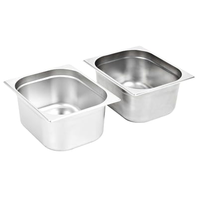 vidaXL - Gastronormbakken - 2 - st - GN - 1/2 - 150 - mm - roestvrij - staal