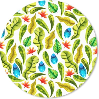 Muismat rond 20x20 cm - Mousepad Bloemen - Jungle - Bladeren - Ronde muismatten