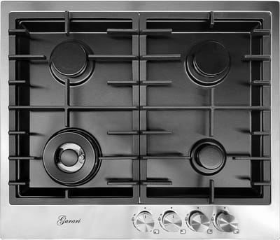 Gurari - kookplaat - TX604VTGL - Gaskookplaat - 60 cm - roestvrij staal - zwart - 4,0 KW WOK - 4 gaspitten - 4 pits - zelfvoorzienend