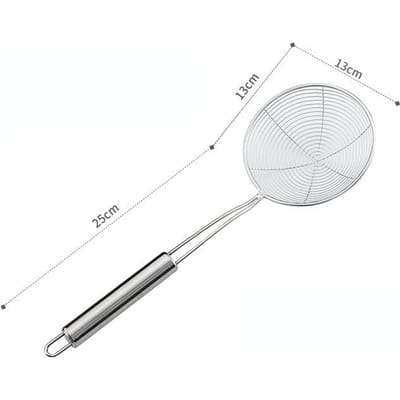 Ovale skimmer roestvrijstalen filtergaas oliepot voedselfilter kookgerei vergiet gebakken filter keukenzeef bakken kookgereedschap white