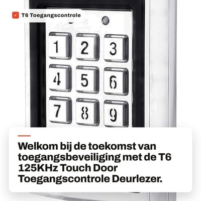 Dailygoods- Deurlezer 125KHz - Toegangscontrole - RFID Kaart - Code - Waterdicht - Aluminiumlegering - Geschikt voor huis en kantoor