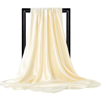 Luxe Merk Zijden Sjaal Dames Satijn Effen Kleur Hijab Sjaals Moslim Pareo Bandana Vrouwelijke Sjaal Wikkel Hoofdband Foulard 90*90cm One Size black
