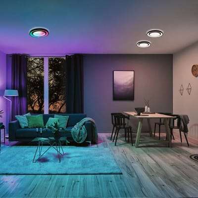 LED-plafondlamp Rainbow met regenboogeffect RGBW+ 750lm 230V 22W dimbaar Zwart, Wit