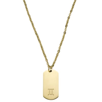 Goudkleurige Stalen Ketting met Sterrenbeeld Tweeling