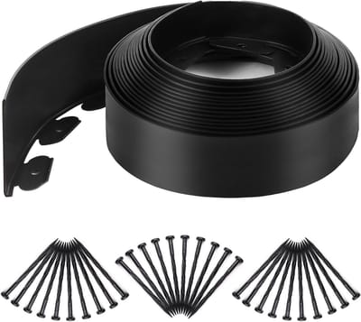 Tuinrand Set - Gazonrand Bevestiging - Tuin Vormgeven - Zonder Graven Plaatsen - 30 Meter - Zwart