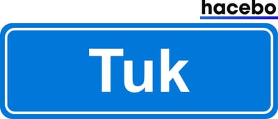 Hacebo - Plaatsnaam Sticker - 29x10 CM - Tuk sticker - Verkeersborden sticker - grappige cadeaus - Tuk