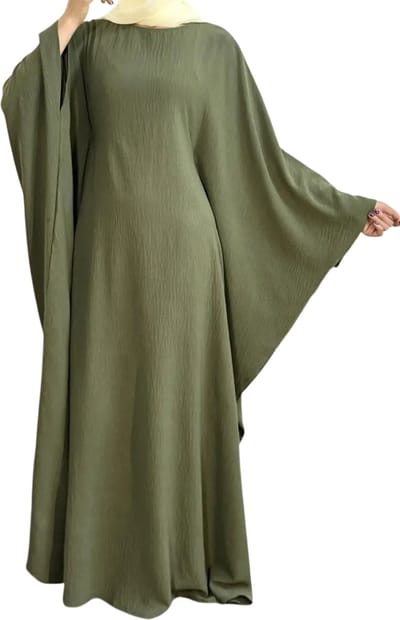 Nivard Islamitische Kleding - Djellaba Dames - Moslim Kleding - Arabisch Dames Kaftan - Alhamdulillah -Legergroen