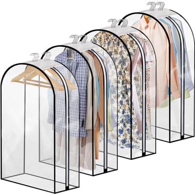 Doorzichtige Kledingbeschermhoes - Set van 4 - PEVA - 100 x 60 x 25,5 cm