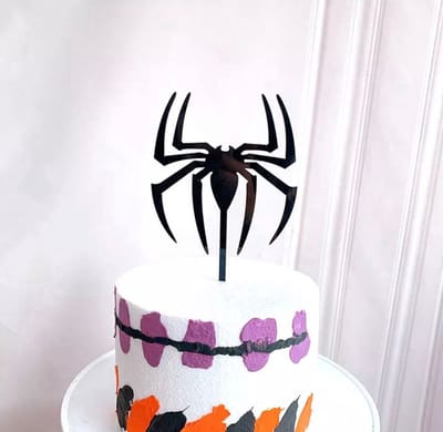 Akyol - Spinnen taarttopper - Halloween taarttopper – 1 stuks - griezelig – trick or treat – spin – spin taarttopper - spider - spin thema - halloween topper - halloween taarttopper - happybirthday topper - verjaardag – cadeau - spinnen taa