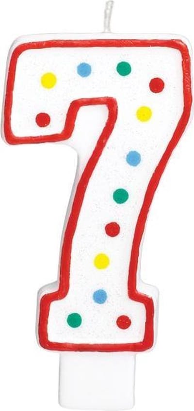 Amscan Verjaardagskaars 7 Jaar Rood 19 Cm