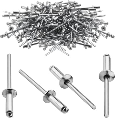 120 Stuks 6.4mm x 12mm Zwarte Aluminium Pop Rivets voor Meubelbouw en Reparaties