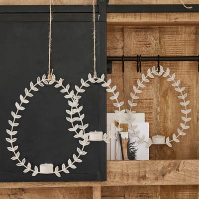 LOBERON Hangwindlicht set van 3 Guelph antiekwit