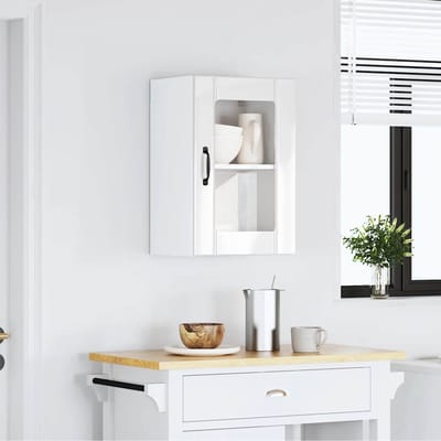 vidaXL - Keukenbovenkast - met - glazen - deur - Lucca - hoogglans - wit
