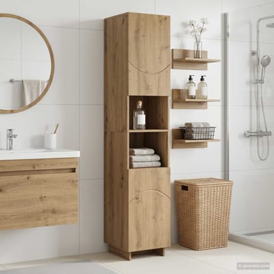 vidaXL - Badkamerkast - Artisanaal - eiken - 36.5 - x - 38 - x - 180 - cm - Bewerkt - hout