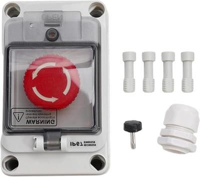 Noodstopknop met Doos - Drukknop Schakelaar - Machines Stoppen - Waterdicht IP67 - 130x80x100 mm - Rood