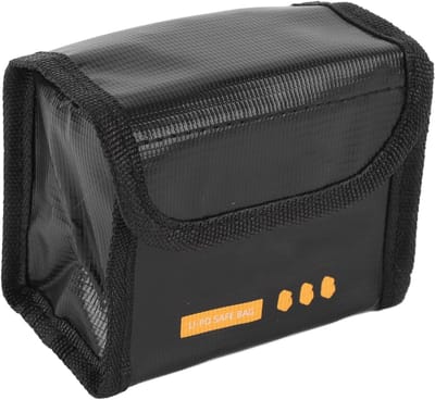 Batterij Veilige Tas - Drone Batterij Container - Veilige Opslag Batterij - Vlamvertragend Materiaal - Voor 3 Batterijen - Zwart
