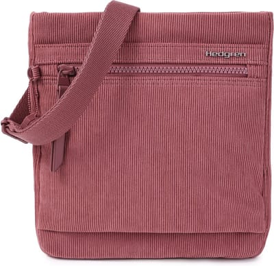 Hedgren Schoudertas Inner City Leonce Small Vertical Crossover RFID Corduroy Dusty Rose Oud roze