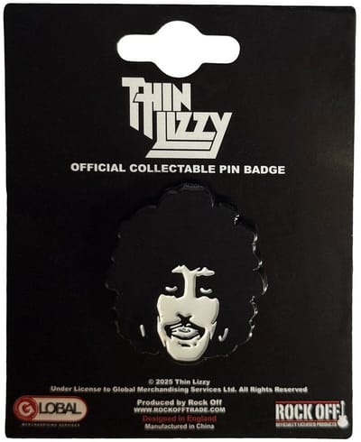 Thin Lizzy - Phil Portrait Pin - Zwart
