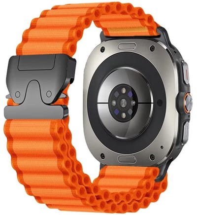 Nylon bandje - geschikt voor Samsung Galaxy Watch 8 (40mm) / Galaxy Watch 8 (44mm) / Galaxy Watch 8 Classic - ocean stijl met parachute sluiting - oranje