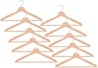 Springos Kledinghangers | Kledinghanger | 10 Stuks | Naturel
