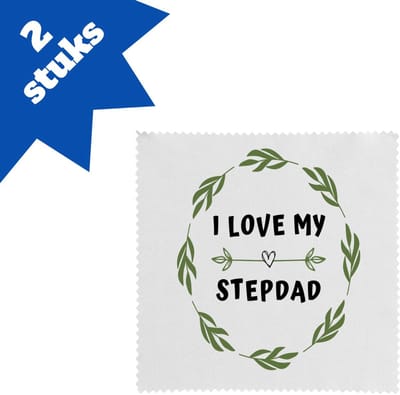 Akyol - i love my stepdad brillendoekjes - Papa - liefste stiefvader - vader cadeautjes - vaderdag - verjaardag - geschenk - kado - 17,8 bij 17,8 cm - 2 stuks