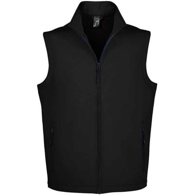 SOLS Heren Race Softshell Body Warmer (Zwart)