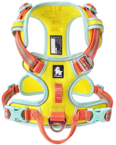 Truelove - Hondentuigje - Hondenharnas - Anti Trek Tuigje - Reflecterend Harnas - Medium - Fluo Geel