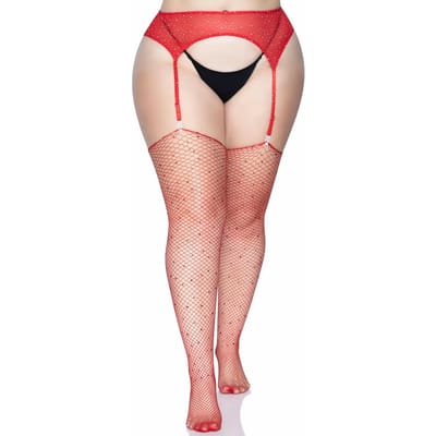 Strassnetkousen voor dames Leg Avenue Rhinestone Fishnet Stockings