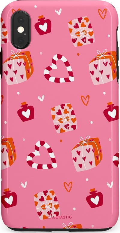 Casetastic Hoesje Geschikt voor Apple iPhone Xs Max - Stijlvolle Beschermende Duo-layer Case - Zoete Liefde Roze