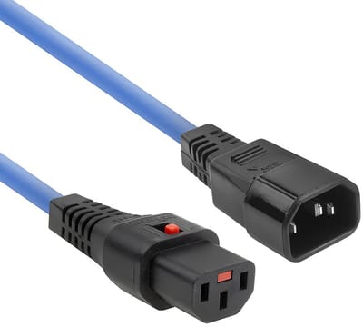 ACT Netsnoer C13 IEC Lock - C14 blauw 1 m, PC1086 AK5198