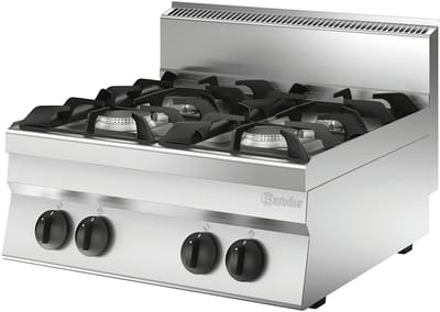 Bartscher Gasfornuis - SERIE 650 - 4 Kookpitten - 18-4 kW - Tafelmodel - 800x650x295mm - Horeca Fornuis