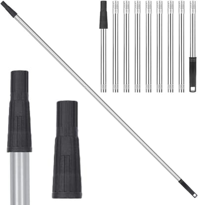 Verlengstang Telescoop - Verlengpaal Stang - Schilderen Reinigen - 9-Delig 36 Meter - 850 gram - Zilver