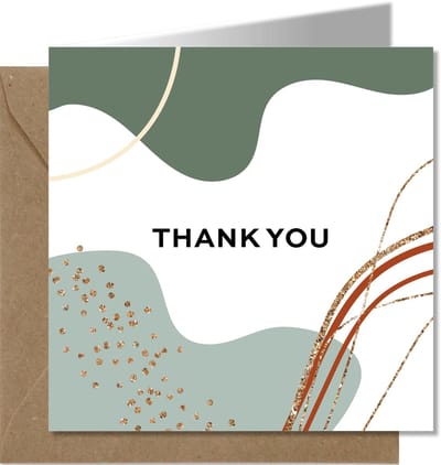 Tallies Cards - greeting - ansichtkaarten - Thank You - Abstract  - Set van 4 wenskaarten - Inclusief kraft envelop - bedankkaart - bedankt - 100% Duurzaam