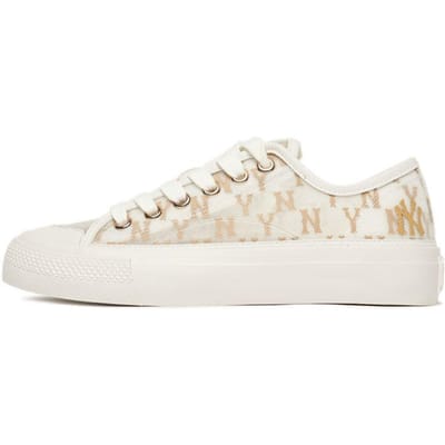 MLB Playball Maille Mono Impression Mode Semelle Antidérapante Légère Baskets Basses Unisexe Beige Foncé 3ACVVMS2N-50BGD 36.5 beige